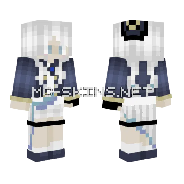 Furina Genshin Impact Minecraft skin, front and back