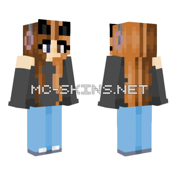 Furry Anime Girl Minecraft skin, front and back