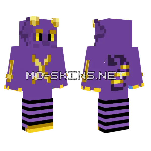 Furry Incubo Minecraft skin, front and back