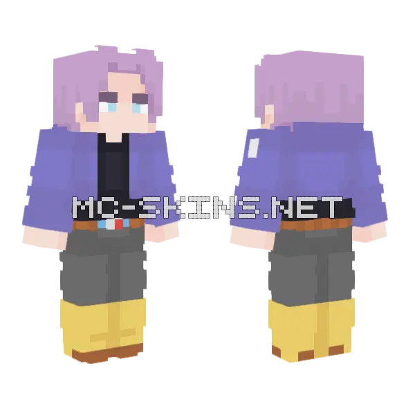 Future Trunks Minecraft skin, front and back