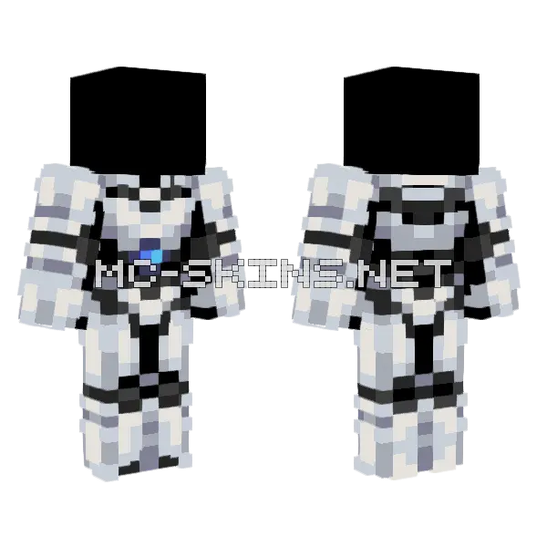 Futuristic Armour Genderless Base Minecraft skin, front and back