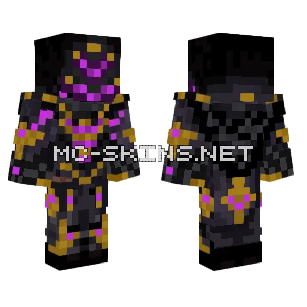 Futuristic Bounty Hunter Minecraft skin, front and back