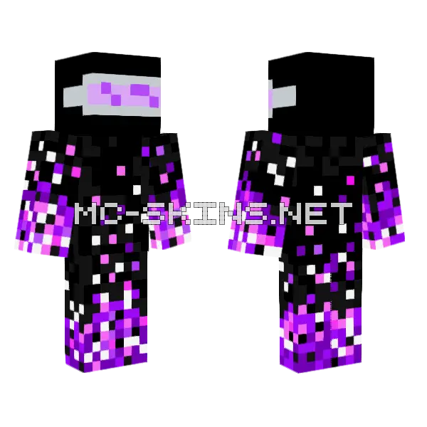 Futuristic Enderman Minecraft skin, front and back
