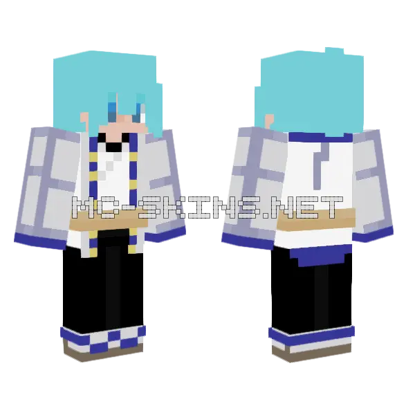 Fuyu Kiba Minecraft skin, front and back