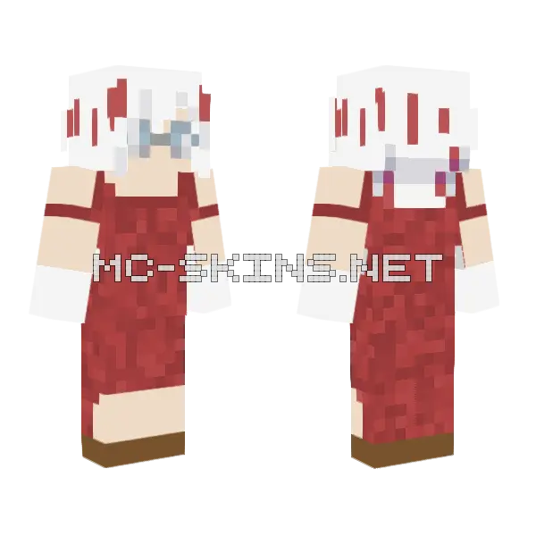 Fuyumi Todoroki In A Dress Minecraft skin, front and back
