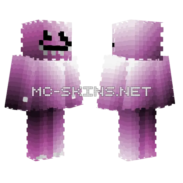 Fuzzy Pink Monster Minecraft skin, front and back