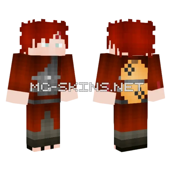 Gaara Of The Sand Minecraft skin, front and back