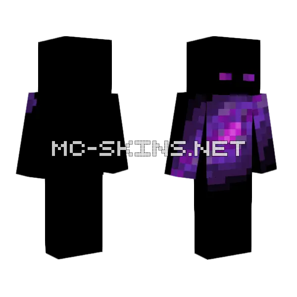 Galactic Enderman Minecraft skin, front and back
