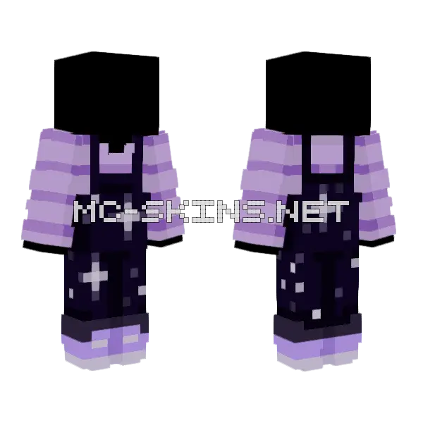 Galactic Overalls Minecraft skin, front and back