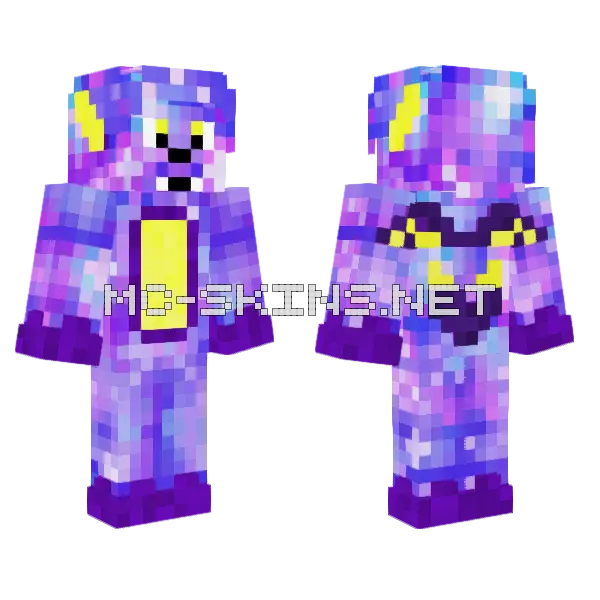 Galaxy Animal Fire Minecraft skin, front and back