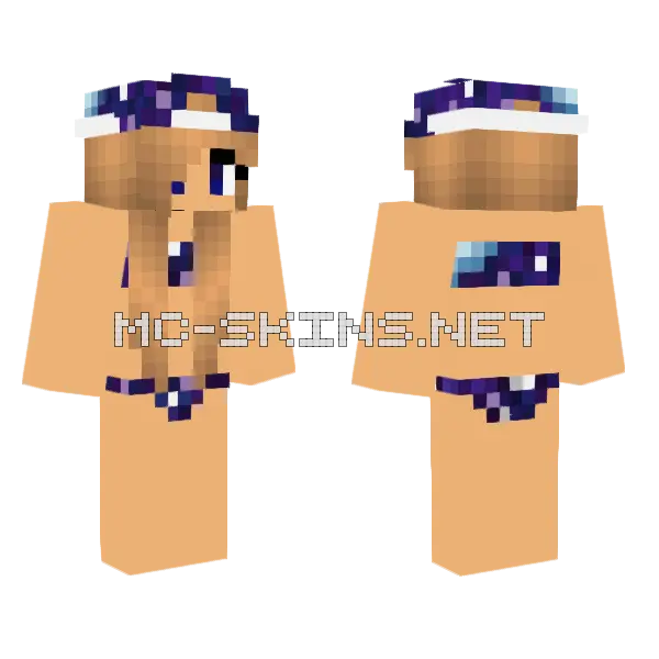 Galaxy Bikini Girl Minecraft skin, front and back