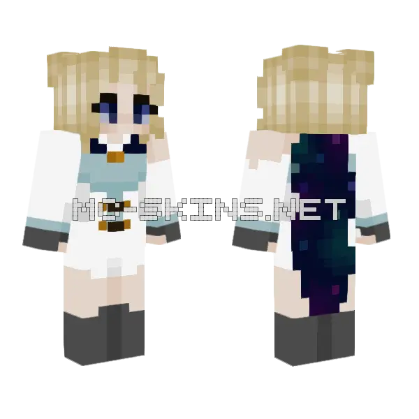 Galaxy Girl Minecraft skin, front and back