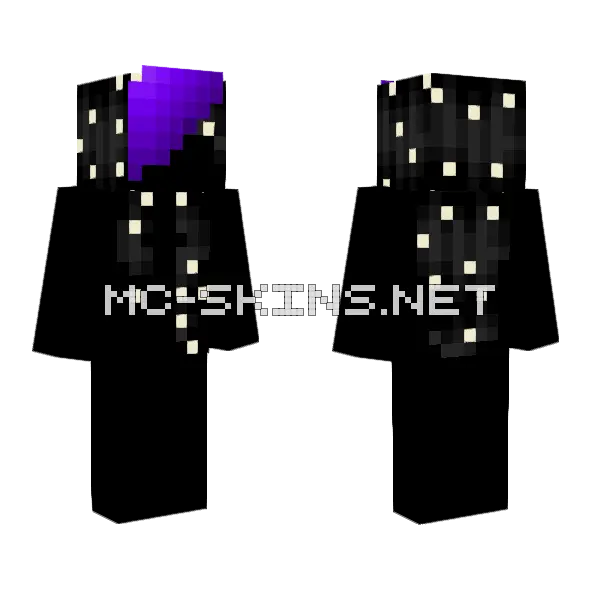 Galaxy Hair Skin Minecraft skin, front and back