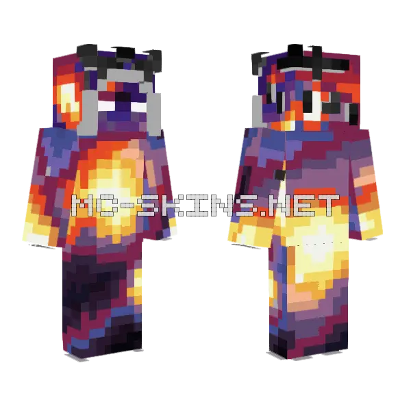 Galaxy Mage Minecraft skin, front and back