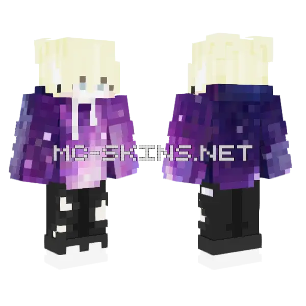 Galaxy Mix Blonde Boy Minecraft skin, front and back