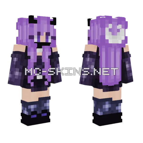 Galaxy Moon Girl Minecraft skin, front and back