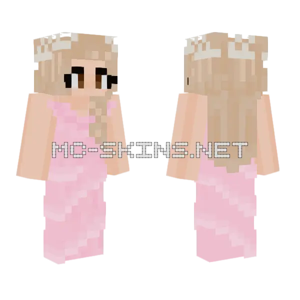 Galinda Glinda Wicked Ballgown Minecraft skin, front and back
