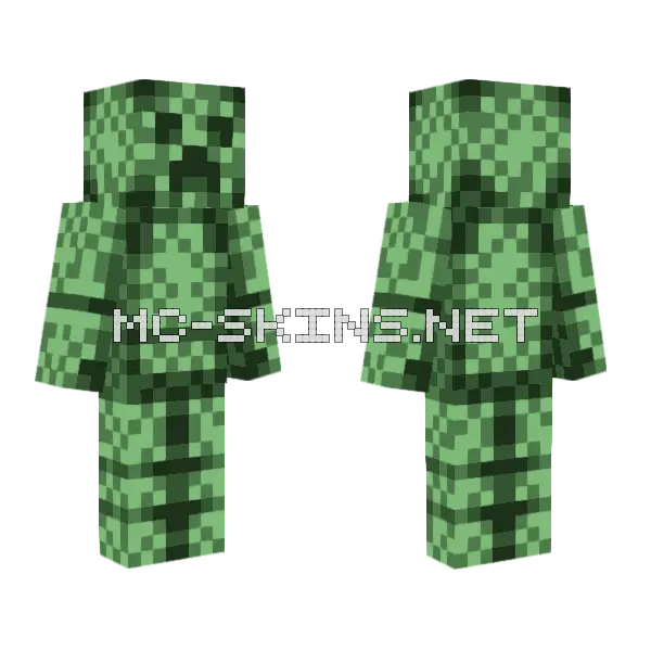 Gameboy Creeper With Arms Minecraft skin, front and back