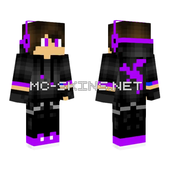 Gamer 19 Dragon Outfit Minecraft skin, front and back