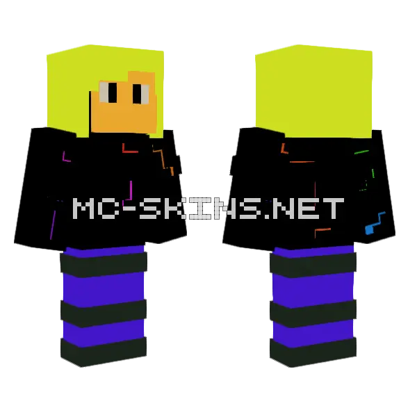 Gamer Minecraft skin, front and back