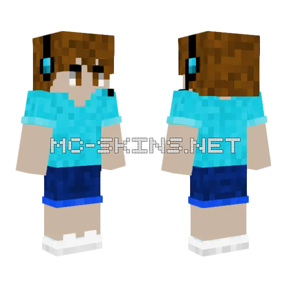 Gamer Boy Minecraft skin, front and back