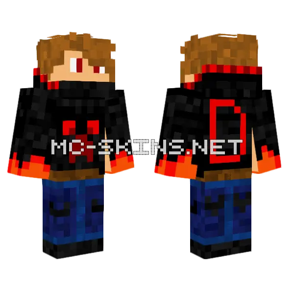 Gamer Boy Red Minecraft skin, front and back