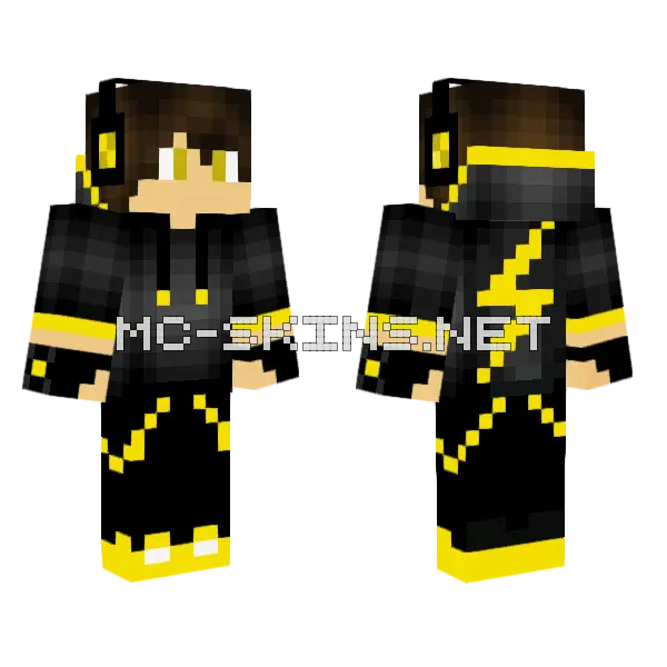 Gamer Boy Yellow Hoodie, front and back