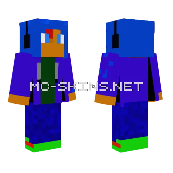 Gamer Bro Minecraft skin, front and back