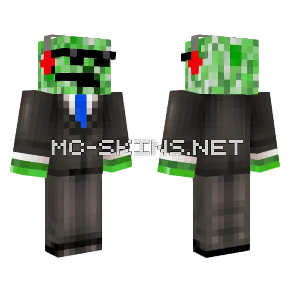 Gamer Creeper Suit V4 Minecraft skin, front and back