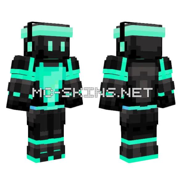 Gamer Robot 2 Minecraft skin, front and back
