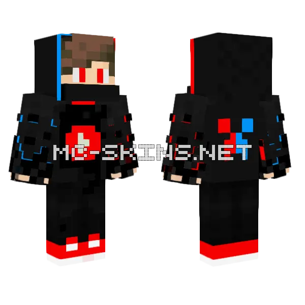 Gamer Skin Hoodie Minecraft skin, front and back