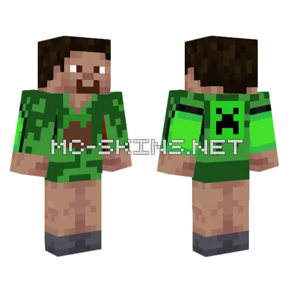 Gamer Steve Minecraft skin, front and back