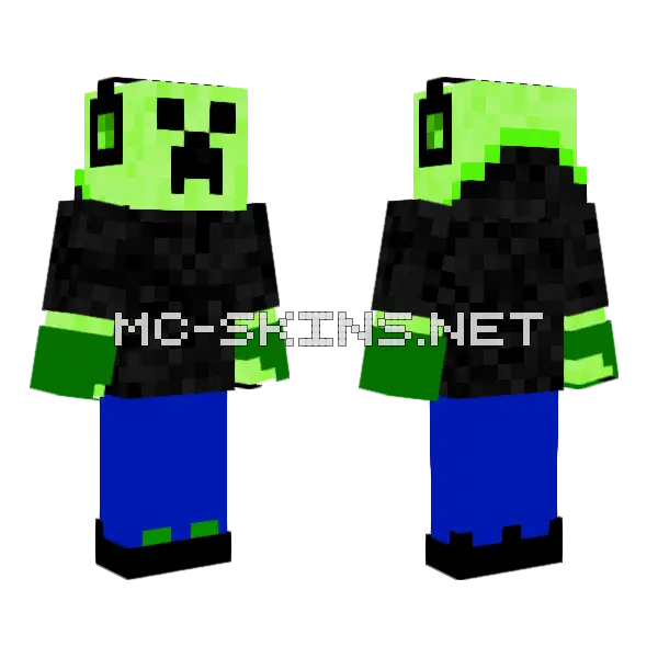 Gaming Creeper Minecraft skin, front and back