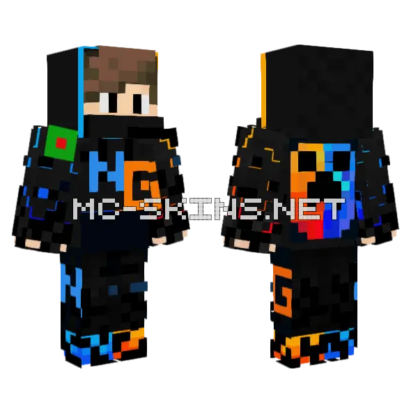 Gaming Hoodie Skin Minecraft skin, front and back