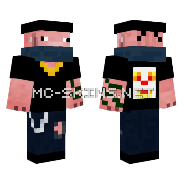 Gangster Pig, front and back
