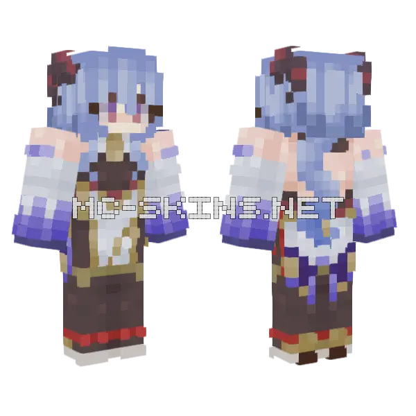 Ganyu Minecraft skin, front and back