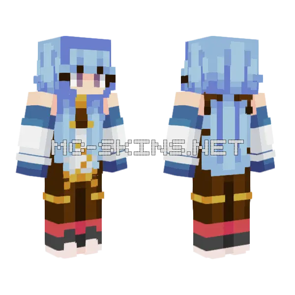 Ganyu Rce Minecraft skin, front and back