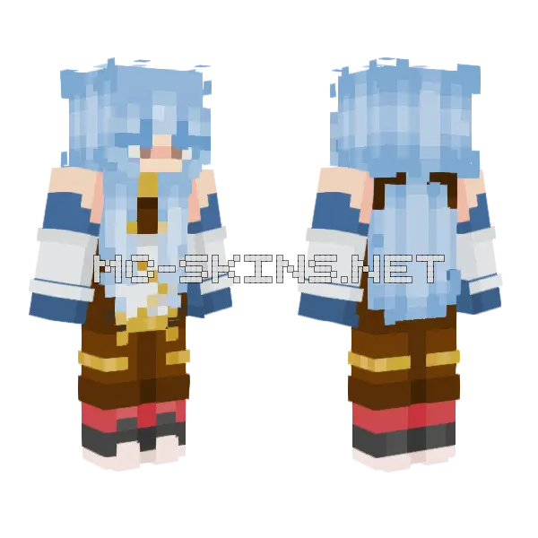 Ganyu RCE Minecraft skin, front and back