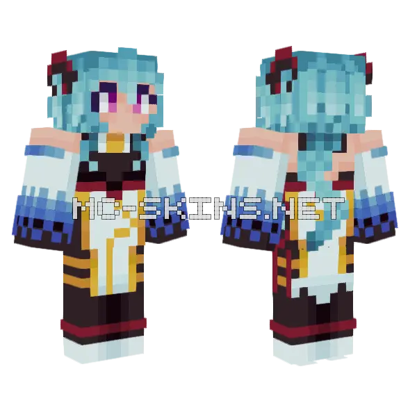 Ganyu Skin Minecraft skin, front and back