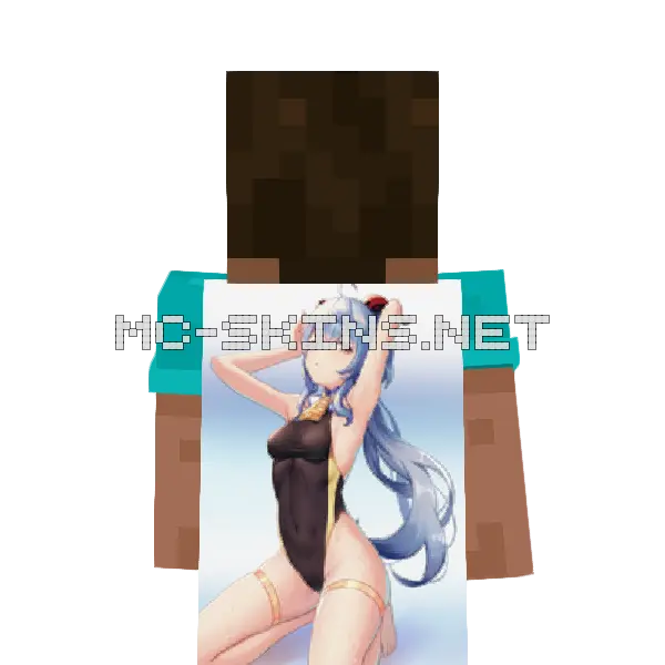 Ganyu Swimsuit Minecraft cape worn on a player