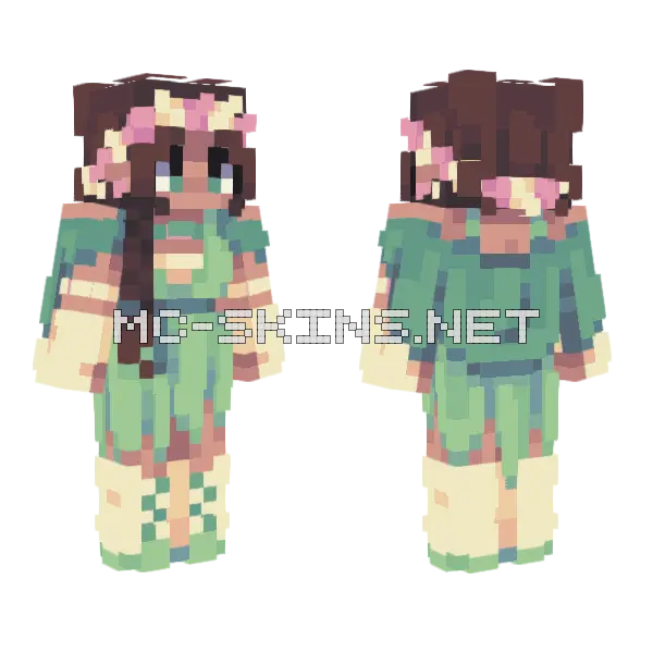 Garden Frog Minecraft skin, front and back