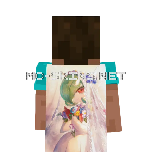 Gardevoir Wedding Dress cape, outside and lining