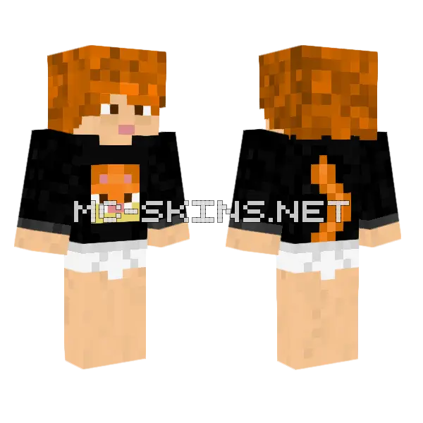 Garfield De Broekloze Minecraft skin, front and back
