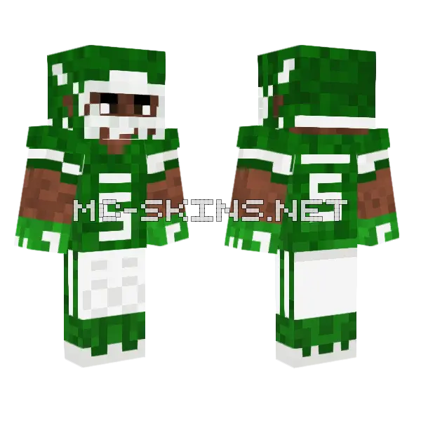 Garret Wilson Green Jersey Minecraft skin, front and back
