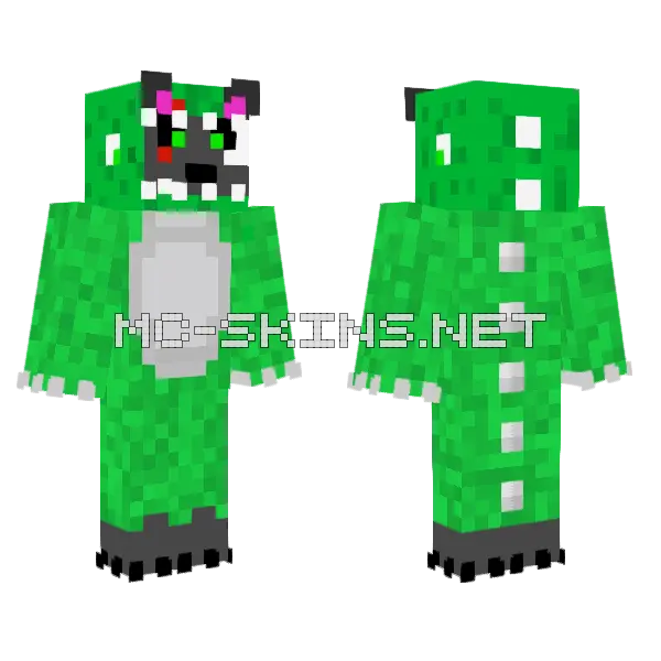 Gatito Dinosaurio Minecraft skin, front and back