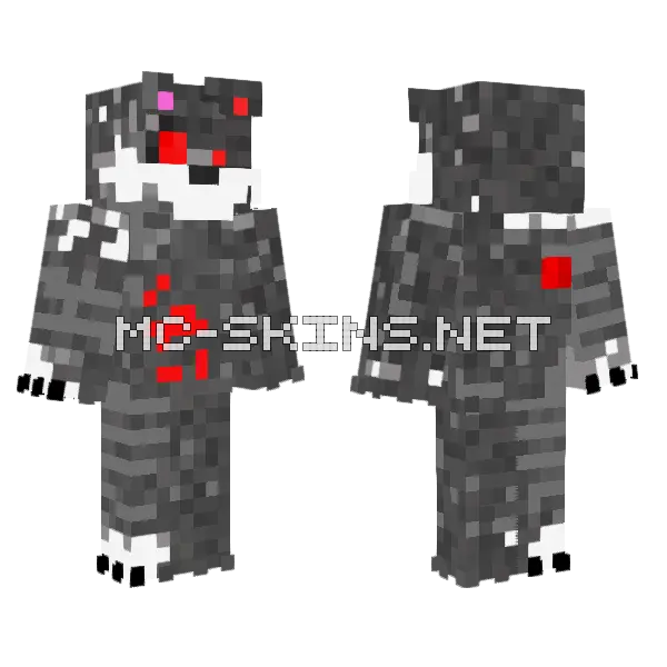 Gatito Robot Minecraft skin, front and back