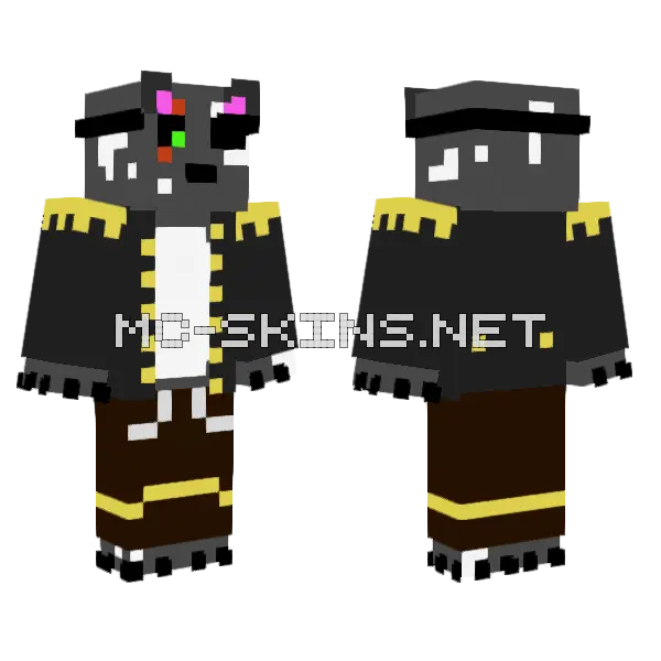 Gatitto Pirata Minecraft skin, front and back