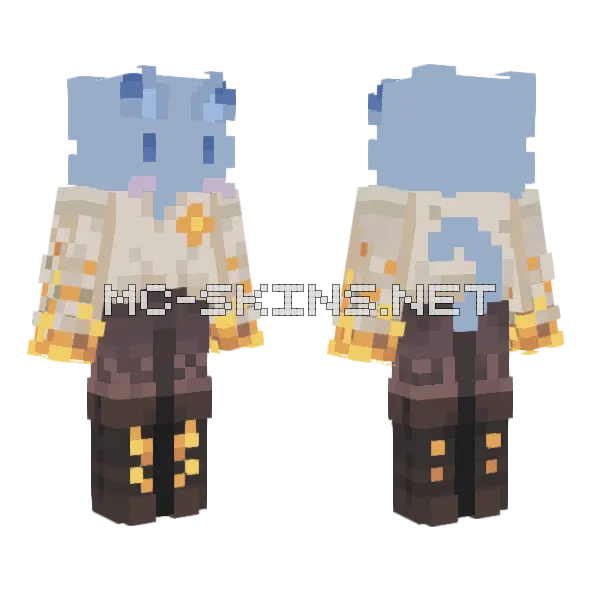 Gato Traje Medieval Minecraft skin, front and back