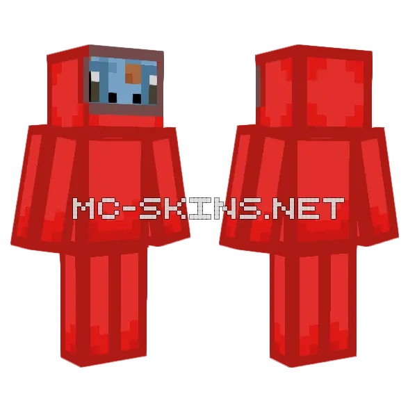 Gecko Crewmate Minecraft skin, front and back