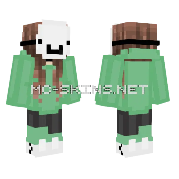 Genderband Dream Minecraft skin, front and back